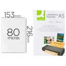 BOLSA DE PLASTIFICAR Q-CONNECT 153 X 216 MM 80MC DIN A5