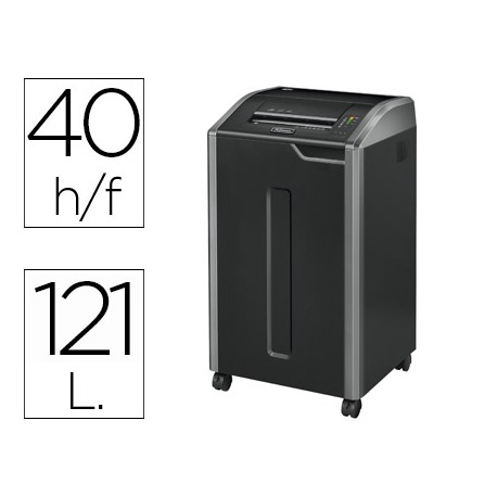 DESTRUCTORA DE DOCUMENTO FELLOWES 425I CAPACIDAD DE CORTE 40 HOJAS DESTRUYE CLIPS CDS Y TARJETAS