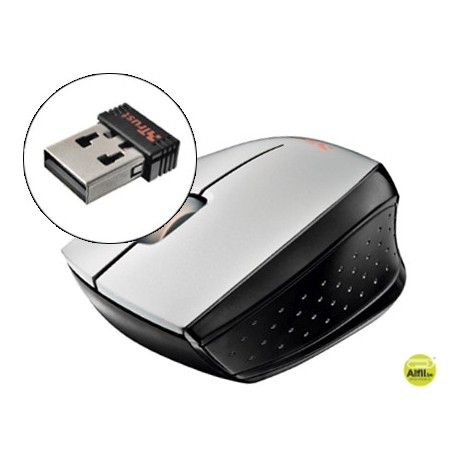 RATON TRUST OPTICO 800 DPI INALAMBRICO NANO RECEPTOR USB 2,4 GHZ NEGRO