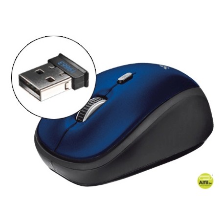 RATON TRUST OPTICO 1600 DPI INALAMBRICO NANO RECEPTOR USB 2,4 GHZ AZUL