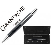 PORTAMINAS CARAN D'ACHE ALCHEMIX 0,7 MM CUERPO CARBONO ADORNOS CROMADOS BRILLANTES CON ESTUCHE