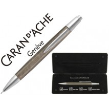 PORTAMINAS CARAN D'ACHE ALCHEMIX 0,7 MM CUERPO PIEL DE REPTIL ADORNOS CROMADOS BRILLANTES CON ESTUCH