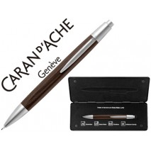 PORTAMINAS CARAN D'ACHE ALCHEMIX 0,7 MM CUERPO MADERA WENGE ADORNOS CROMADOS BRILLANTES CON ESTUCHE