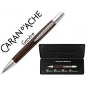 PORTAMINAS CARAN D'ACHE ALCHEMIX 0,7 MM CUERPO MADERA WENGE ADORNOS CROMADOS BRILLANTES CON ESTUCHE