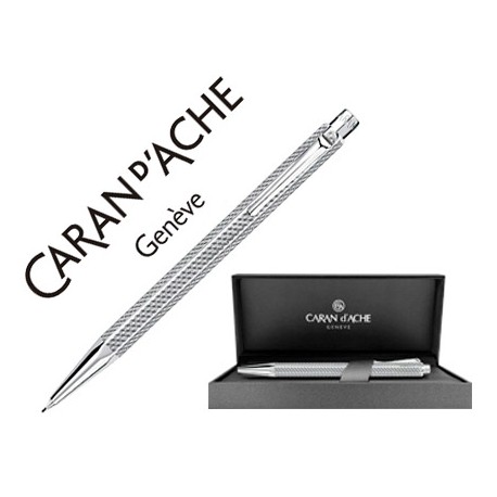 PORTAMINAS CARAN D'ACHE ECRIDOR CUBRIK PLACADO PALADIO GRABADO GUILOCHE ZIGZAG 0,5 MMCON ESTUCHE