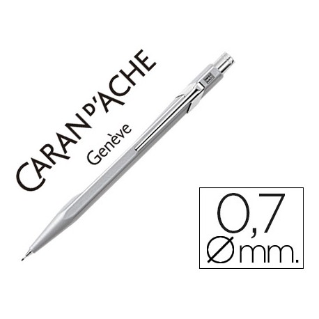 PORTAMINAS CARAN D'ACHE 844 0,7MM CUERPO GRIS ADORNOS CROMADOS