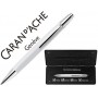 BOLIGRAFO CARAN D'ACHE ALCHEMIX CUERPO LACA BLANCA ADORNOS CROMADOS BRILLANTE CON ESTUCHE PUNTA MEDI