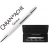 BOLIGRAFO CARAN D'ACHE ALCHEMIX CUERPO LACA BLANCA ADORNOS CROMADOS BRILLANTE CON ESTUCHE PUNTA MEDI