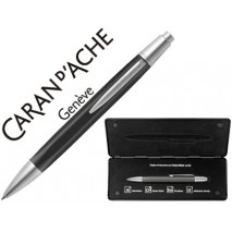 BOLIGRAFO CARAN D'ACHE ALCHEMIX CUERPO CAUCHO ADORNOS CROMADOS BRILLANTES CON ESTUCHE PUNTA MEDIA