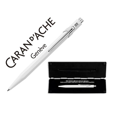 BOLIGRAFO CARAN D'ACHE 849 POP LINE BLANCO CON ESTUCHE PUNTA MEDIA