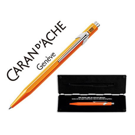 BOLIGRAFO CARAN D'ACHE 849 POP LINE NARANJA FLUO CON ESTUCHE PUNTA MEDIA