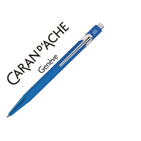 BOLIGRAFO CARAN D'ACHE 849 METALIZADO AZUL PUNTA MEDIA