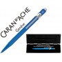 BOLIGRAFO CARAN D'ACHE 849 POP LINE METALIZADO AZUL CON ESTUCHE PUNTA MEDIA
