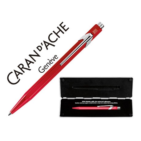 BOLIGRAFO CARAN D'ACHE 849 POP LINE METALIZADO ROJO CON ESTUCHE PUNTA MEDIA