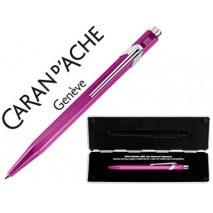 BOLIGRAFO CARAN D'ACHE 849 POP LINE METALIZADO VIOLETA CON ESTUCHE PUNTA MEDIA