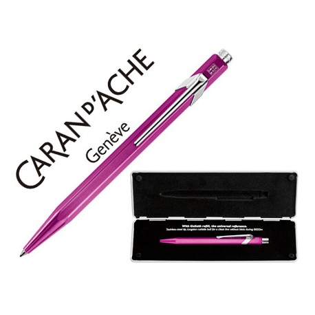 BOLIGRAFO CARAN D'ACHE 849 POP LINE METALIZADO VIOLETA CON ESTUCHE PUNTA MEDIA