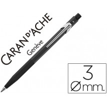 PORTAMINAS CARAN D'ACHE FIXPENCIL NEGRO CON CLIP 3 MM CON AFILADOR EN EL PULSADOR Y SUJECCION DE CAU