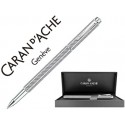 ROLLER CARAN D'ACHE ECRIDOR CUBRIK PLACADO PALADIO GRABADO GUILOCHE ZIGZAG CON ESTUCHE PUNTA MEDIA