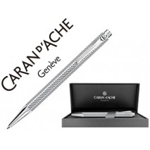 BOLIGRAFO CARAN D'ACHE ECRIDOR CUBRIK PLACADO PALADIO GRABADO GUILOCHE ZIGZAG CON ESTUCHE PUNTA