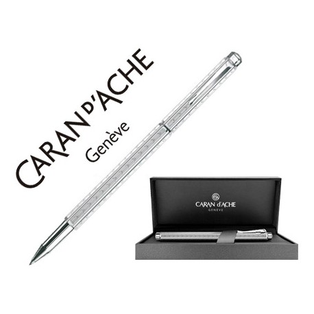 ROLLER CARAN D'ACHE ECRIDOR CHEVRON PLACADO PALADIO CON ESTUCHE PUNTA MEDIA