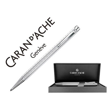 BOLIGRAFO CARAN D'ACHE ECRIDOR CHEVRON PLACADO PALADIO CON ESTUCHE PUNTA MEDIA