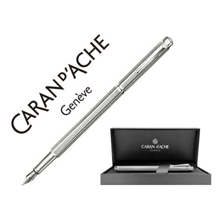 PLUMA CARAN D'ACHE ECRIDOR RETRO PLACADO PALADIO RODIADO CON ESTUCHE PLUMIN MEDIO