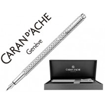 PLUMA CARAN D'ACHE ECRIDOR GOLF PLACADO PALADIO RODIADA CON ESTUCHE PLUMIN MEDIO
