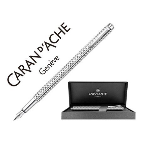 PLUMA CARAN D'ACHE ECRIDOR GOLF PLACADO PALADIO RODIADA CON ESTUCHE PLUMIN MEDIO