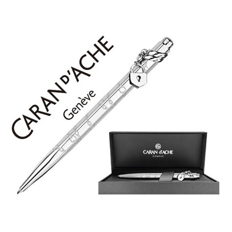BOLIGRAFO CARAN D'ACHE ECRIDOR MADEMOISELLE PLACADO PALADIO CANDADO CON ESTUCHE PUNTA MEDIA