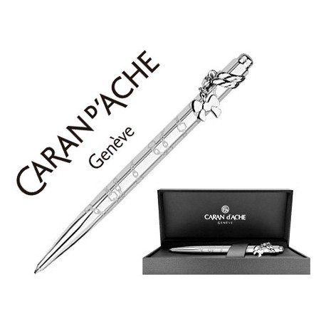 BOLIGRAFO CARAN D'ACHE ECRIDOR MADEMOISELLE PLACADO PALADIO LAZO CON ESTUCHE PUNTA MEDIA