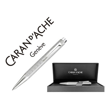 BOLIGRAFO CARAN D'ACHE ECRIDOR XS CHEVRON PLACADO PALADIO CORTO CON ESTUCHE PUNTA MEDIA