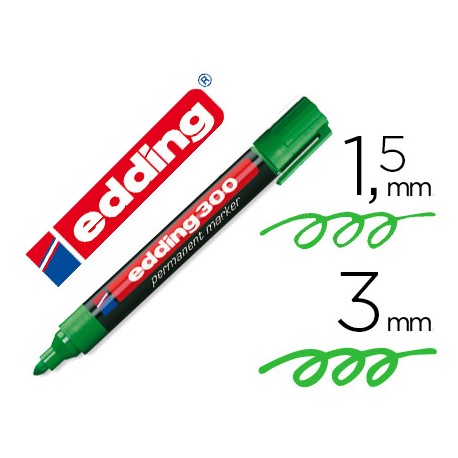 ROTULADOR EDDING MARCADOR PERMANENTE 300 VERDE PUNTA REDONDA 1,5 MM