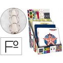CARPETA LIDERPAPEL 4 ANILLAS 25 MM FANTASIA CARTON FORRADO FOLIO EXPOSITOR DE 14 UNIDADES SURTIDAS 2