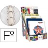 CARPETA LIDERPAPEL 4 ANILLAS 25 MM FANTASIA CARTON FORRADO FOLIO EXPOSITOR DE 14 UNIDADES SURTIDAS 2
