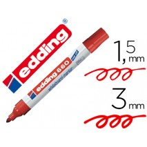 ROTULADOR EDDING PARA PIZARRA BLANCA 660 COLOR ROJO PUNTA REDONDA 3 MM RECARGABLE