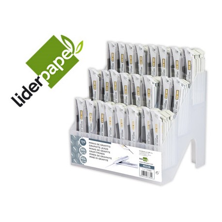 MINAS LIDERPAPEL GRAFITO EXPOSITOR DE 120 UNIDADES 80 UDS. DE 0.5 MM Y 40 UDS. DE 0.7 MM
