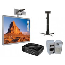 PIZARRA INTERACTIVA PROMETHEAN ACTIVBOARD CON VIDEOPROYECTOR SOPORTE DOS ALTAVOCES Y PANEL CONEXION