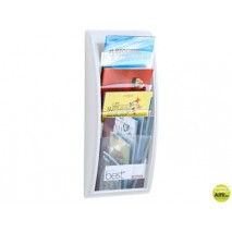EXPOSITOR MURAL FAST-PAPERFLOW DIN A4 BLANCO 4 CASILLAS 650X290X95 MM