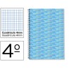 BLOC ESPIRAL LIDERPAPEL CUARTO MULTILIDER TAPA FORRADA 80H 80G CUADRO 4MM CON MARGEN CELESTE