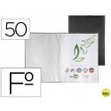 CARPETA LIDERPAPEL ESCAPARATE 50 FUNDAS PVC FOLIO NEGRO