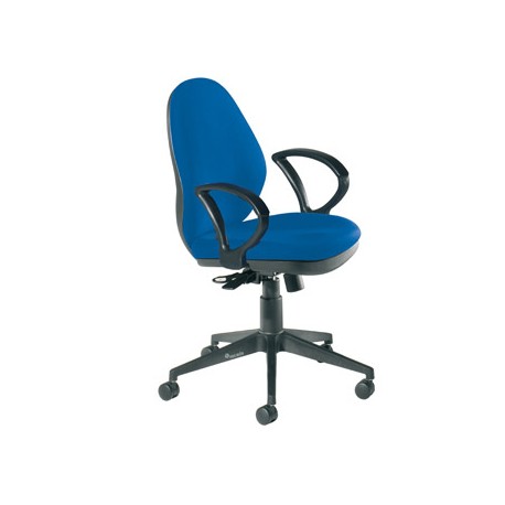 SILLA ROCADA CON BRAZOS COLOR NEGRO DIAMETRO BASE 700 MM RESPALDO DE 500 MM X 470 MM