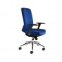 SILLA ROCADA SISTEMA SIR CON BRAZOS ELEVACION A GAS ESTRUCTURA ALUMINIO TELA IGNIFUGA AZUL RESPALDO
