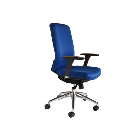 SILLA ROCADA SISTEMA SIR CON BRAZOS ELEVACION A GAS ESTRUCTURA ALUMINIO TELA IGNIFUGA AZUL RESPALDO