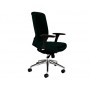 SILLA ROCADA SISTEMA SIR CON BRAZOS ELEVACION A GAS ESTRUCTURA ALUMINIO TELA IGNIFUGA NEGRO RESPALDO