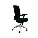 SILLA ROCADA SISTEMA SIR CON BRAZOS ELEVACION A GAS ESTRUCTURA ALUMINIO TELA IGNIFUGA NEGRO RESPALDO