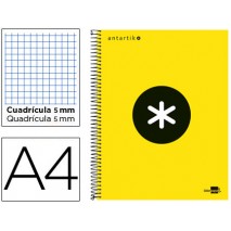 BLOC ESPIRAL LIDERPAPEL A4 MICRO ANTARTIK TAPA FORRADA 120 H 100G CUADRO 5MM 5 BANDAS4TALADROS COLOR