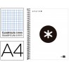 BLOC ESPIRAL LIDERPAPEL A4 MICRO ANTARTIK TAPA FORRADA 120 H 100G CUADRO 5MM 5 BANDAS4 TALADROS COLO