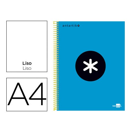 BLOC ESPIRAL LIDERPAPEL A4 MICRO ANTARTIK TAPA FORRADA 120 H 100G LISO CON BANDAS 4 TALADROS COLOR A