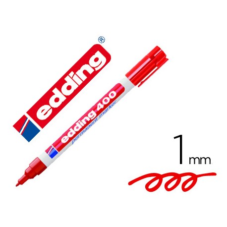 ROTULADOR EDDING MARCADOR PERMANENTE 400 ROJO PUNTA REDONDA 1 MM