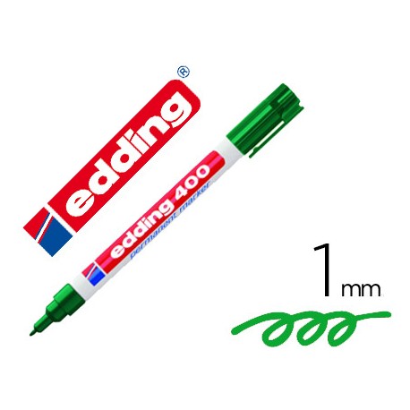 ROTULADOR EDDING MARCADOR PERMANENTE 400 VERDE PUNTA REDONDA 1 MM